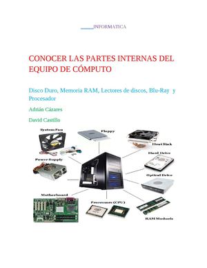 CONOCER LAS PARTES INTERNAS DEL EQUIPO DE CÓMPUTO