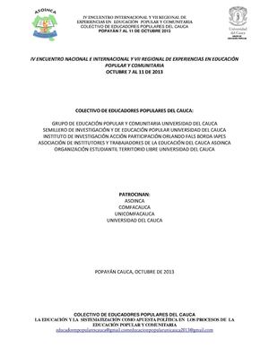 Calaméo - IV ENCUENTRO NACIONAL E INTERNACIONAL Y VII REGIONAL DE ...
