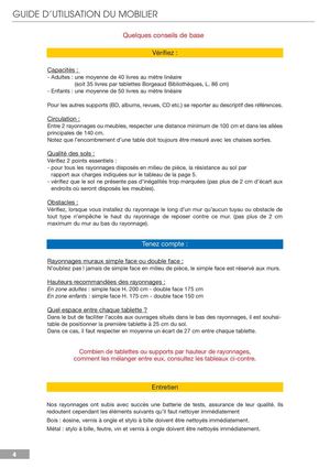 Guide d'utilisation du mobilier