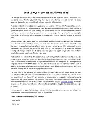 Best Lawyer Services at Ahmedabad