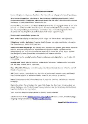 How to reduce bounce rate