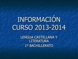 PRESENTACIÓN CURSO 1º BACHILLERATO