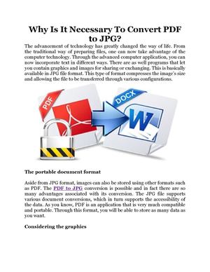 Why Is It Necessary To Convert PDF to JPG