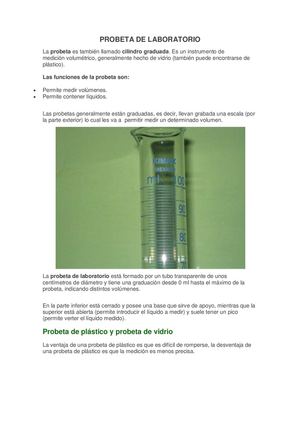 Probeta y su buen uso