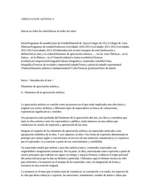 apreciacion artistica