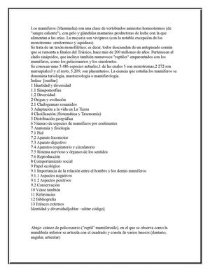 los mamiferos