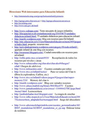 Web interesantes para Infantil