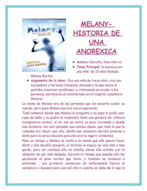 Melany, historia de una anorexica.