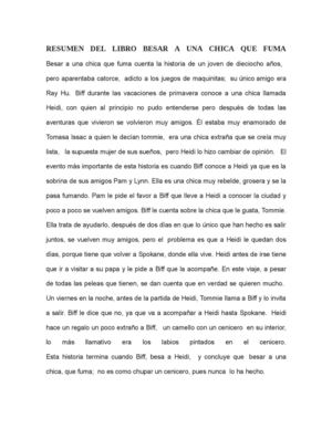 Besar a una chica que fuma- Resumen