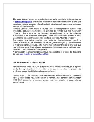 Historia de la cámara fotografica