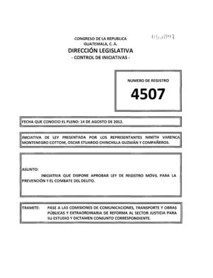 Iniciativa de ley 4507 - Ley de Registro Móvil para la Prevención y el Combate del Delito