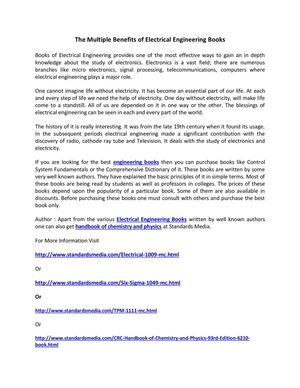 The multiple benefits of electrical engineering books