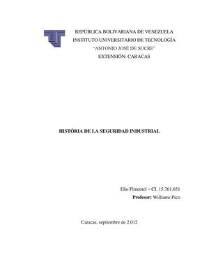 Historia de la Seguridad industrial