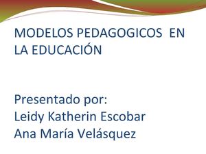 diapositivas modelos pedagogicos