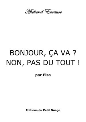 BONJOUR çA VA ? NON, PAS DU TOUT ! par Elsa