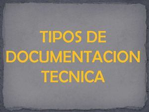 Tipos de documentación técnica (smart)