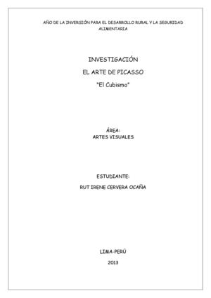 Arte de Picasso. El Cubismo