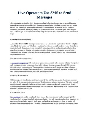 Live Operators Use SMS to Send Messages 