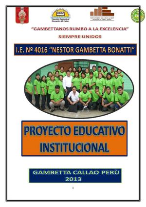 PROYECTO EDUCATIVO INSTITUCIONAL