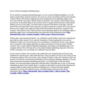 How to Protect Foundation Plumbing Pipes