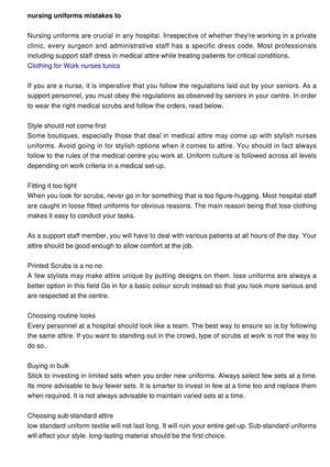 Mistakes To Avoid When Buying Nurses Uniforms

