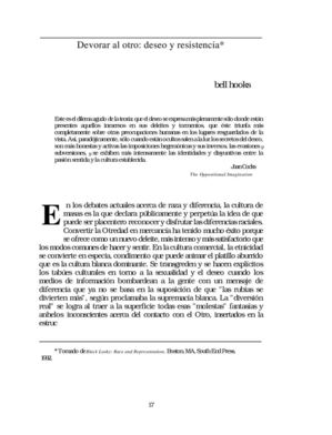 Devorar al otro. Deseo y resistencia - Bell Hooks