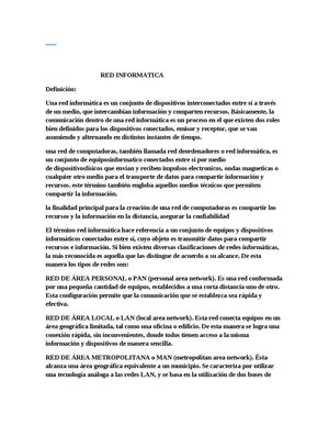 QUE ES LA RED INFORMATICA