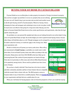 Cayman Real Estate - Rainbow Realty