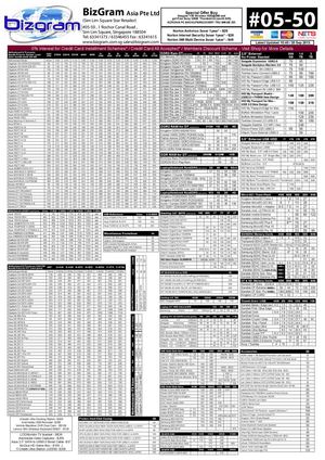 Bizgram Pricelist 20th September www.bizgram.com.sg Bizgram Asia Simlim Square 
