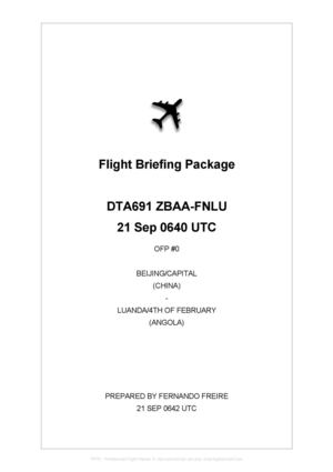 Flight Briefing - DTA691 (PEKLAD) - Generated by PFPX