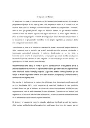 El espacio y El tiempo