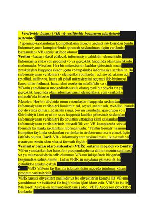 verilenler bazasi
