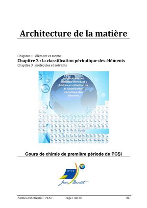 Chapitre 2 : la classification périodique