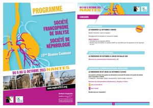 Programme de la 15ème Réunion commune de la Société de Néphrologie et de la Société Francophone de Dialyse