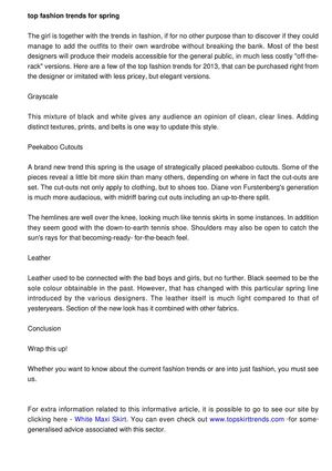 Top Fashion Trends for Spring 2013