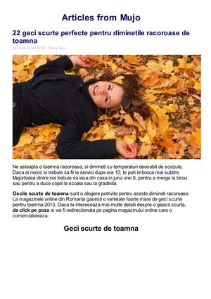 Geci scurte de toamna 2013