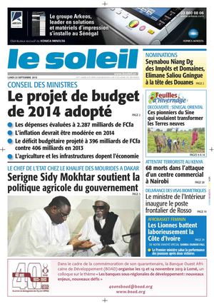 Edition du 23 Septembre 2013