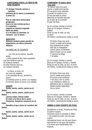 Canciones para la fiesta de San Vicente