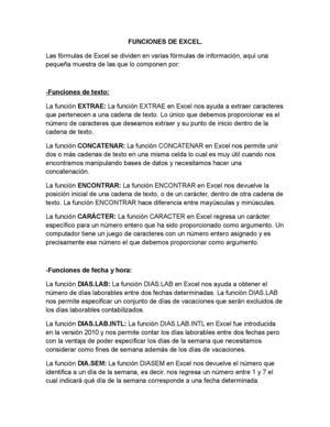 Funciones de Excel