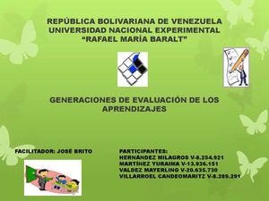 GENERACIONES DE LA EVALUACIÓN DE LOS APRENDIZAJES