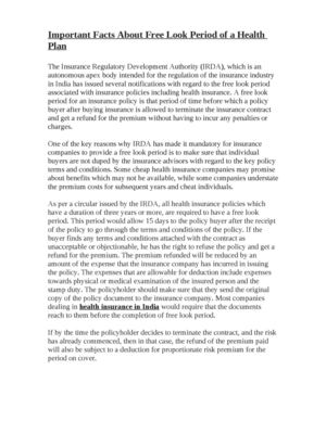 Important Facts About Free Look Period of a Health Plan