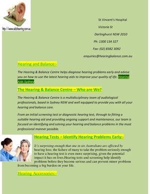 Hearing Aids and Hearing Tests | Hearing & Balance Centre Sydney
