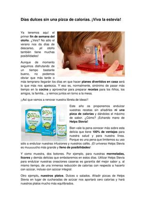 Días dulces sin una pizca de calorías. ¡Viva la stevia!