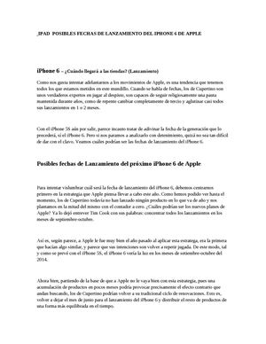 IPHONE 6, LANZAMIENTO 