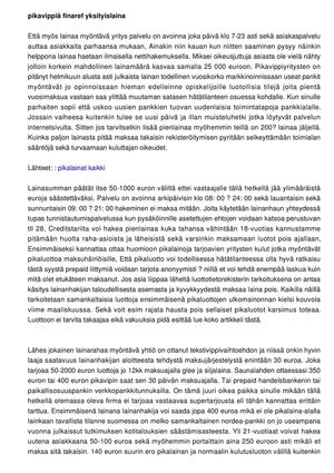 lainaa ilman vakuuksia heti laina työttömälle