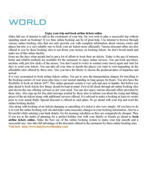 Enjoy your trip and book airline tickets online