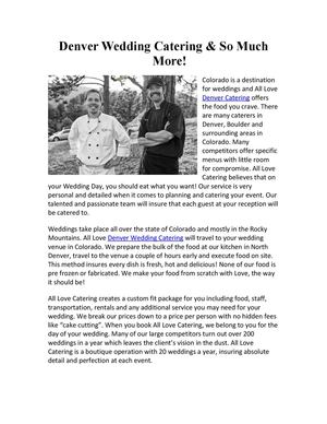 Denver Wedding Catering