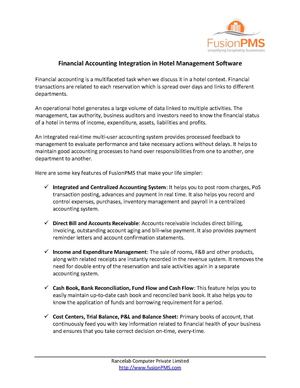 Financial Accounting Integration in Hotel Management Software