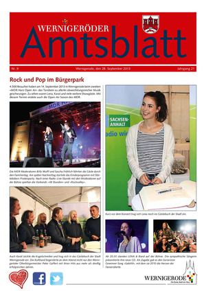 Amtsblatt der Stadt Wernigerode - Ausgabe 09/2013
