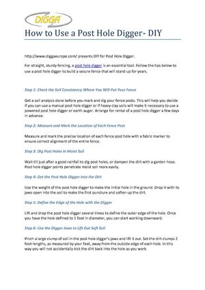 How to Use a Post Hole Digger- DIY